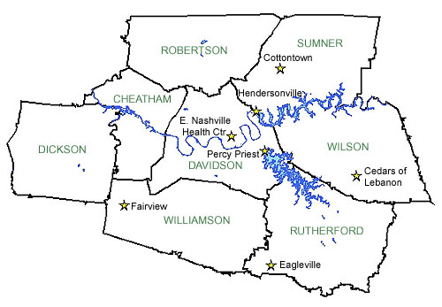 he Nashville Area includes Davidson, Sumner, Wilson, Rutherford, and Williamson Counties in Tennessee. 