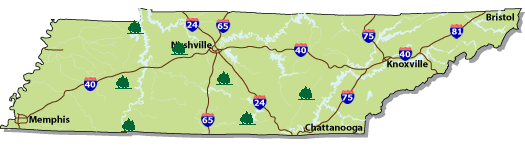 Image Map of Tennessee