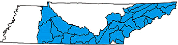 Map of the Tennessee River Basin